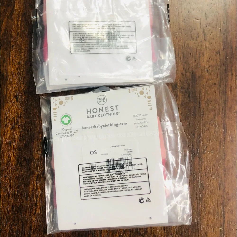 4 PK Honest Baby clothing 100% organic cotton Pink knotted Headbands.one size
